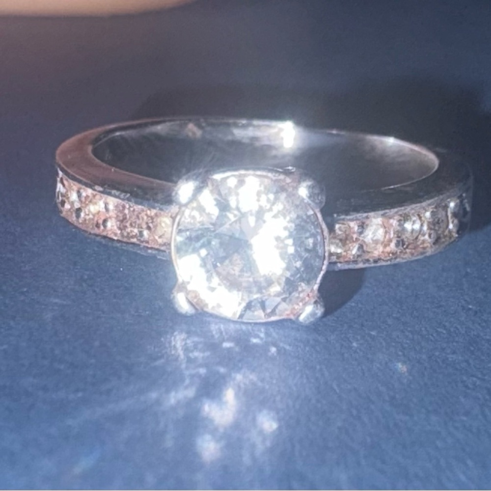 Swarovski Silver Ring with Sparkling Clear Stone
